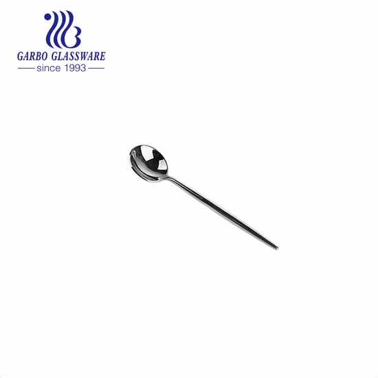 Cuchara de cóctel de acero inoxidable, diseño largo, simple y brillante, perfecta para mezclar y colocar bebidas, cuchara de bar y cuchara mezcladora de cócteles para cocteleras