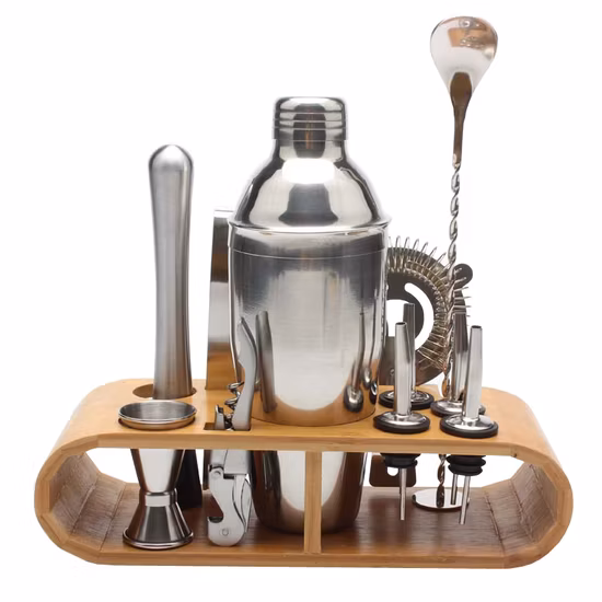 Juego de coctelera Bartender Kit con base de bambú